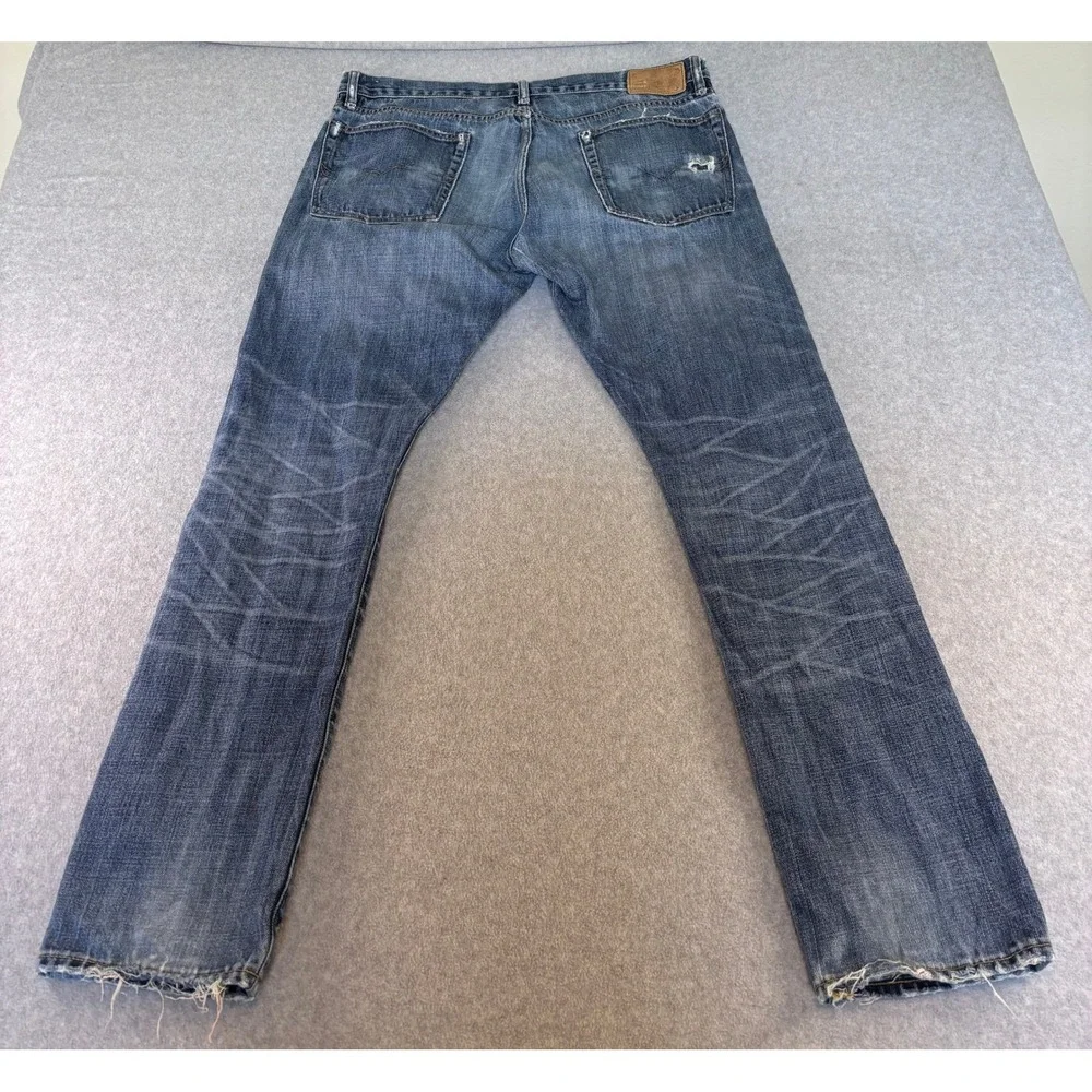 Polo Ralph Lauren Authentic Dungarees Jeans Mens 36x32 Blue Distressed Denim